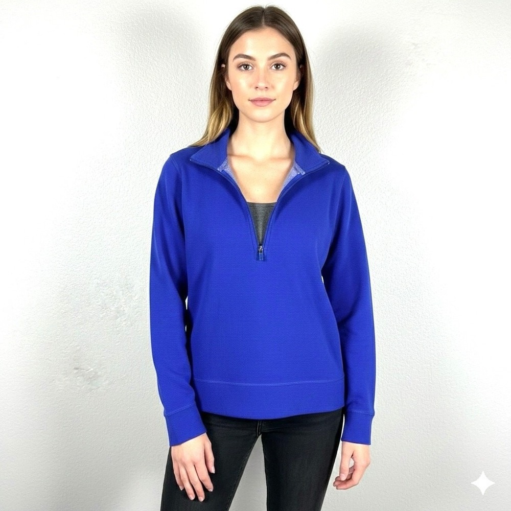 Antigua Golf Pullover Women's Shirt Jacket Long Sleeve 1/4 Zip Blue Medium NWT‎